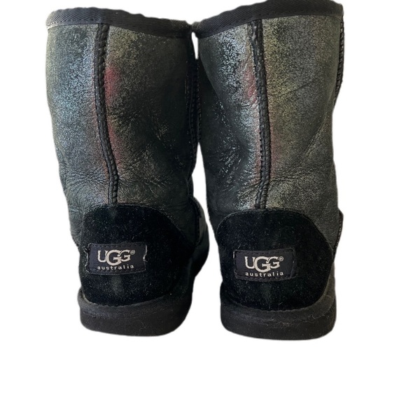 Ugg metallic black boots. Ankle boots size 6 Medium. Has some suede in the back - Picture 6 of 7